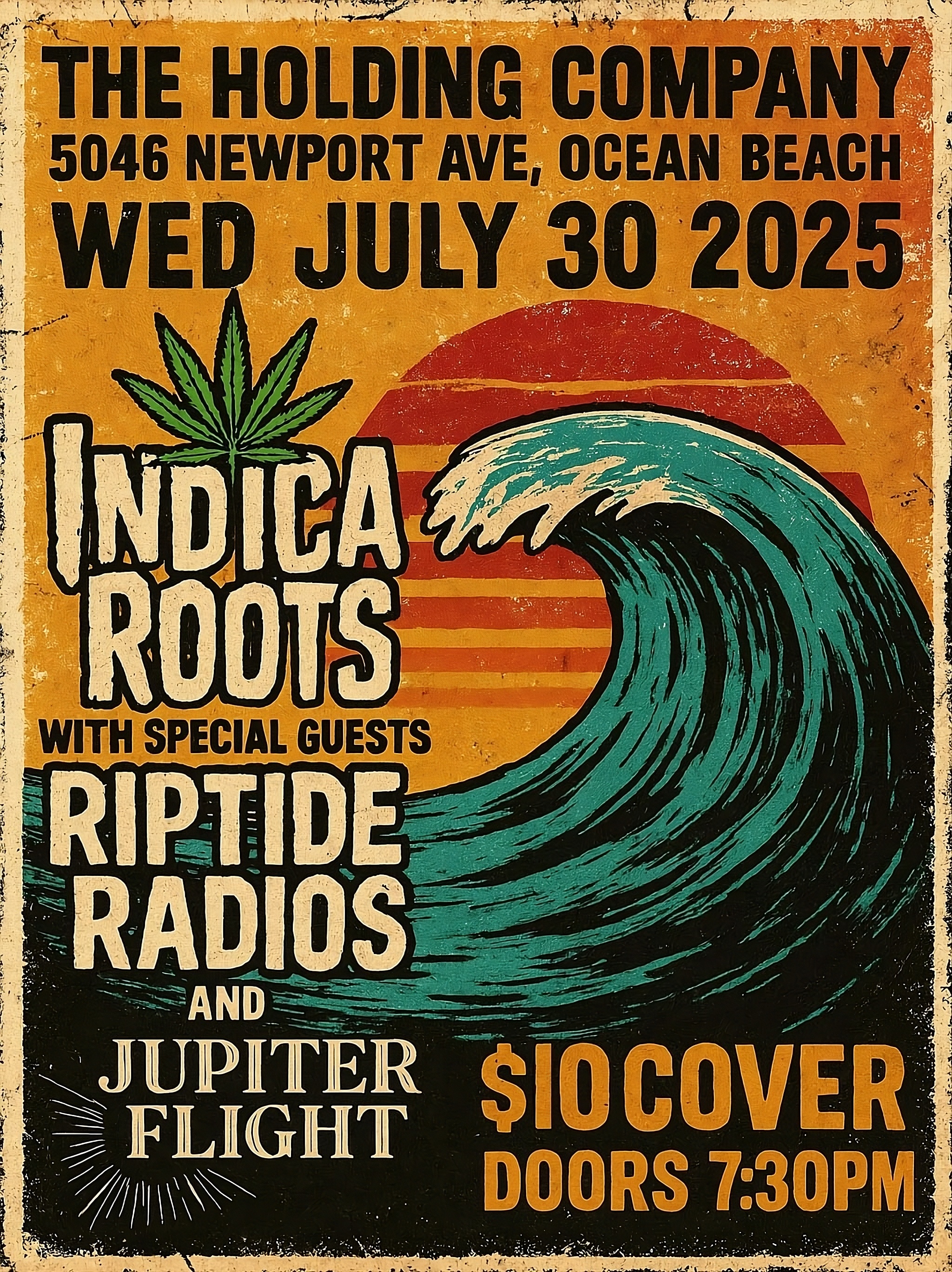 Riptide Radios THC show flyer