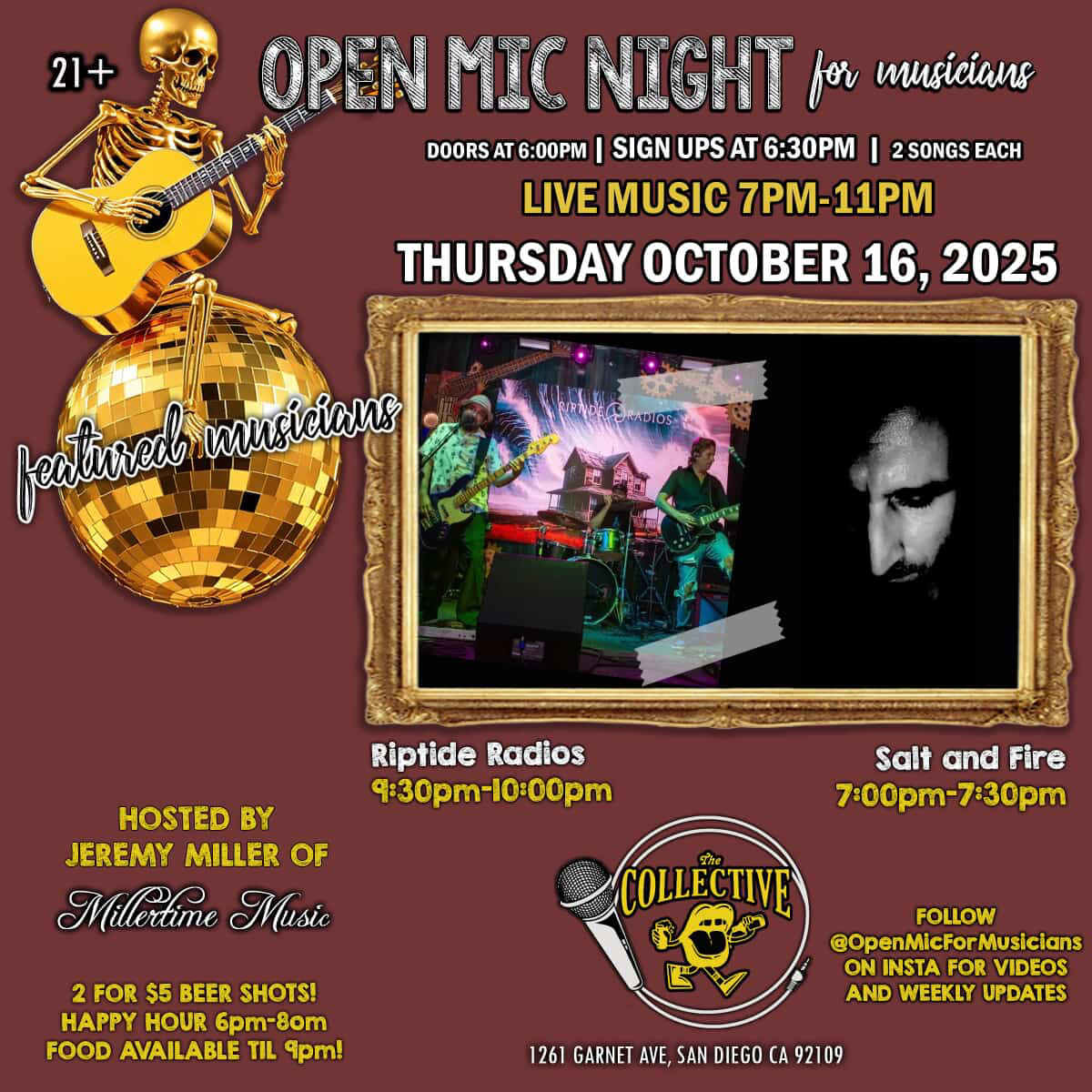 Open Mic Night for Musicians flyer