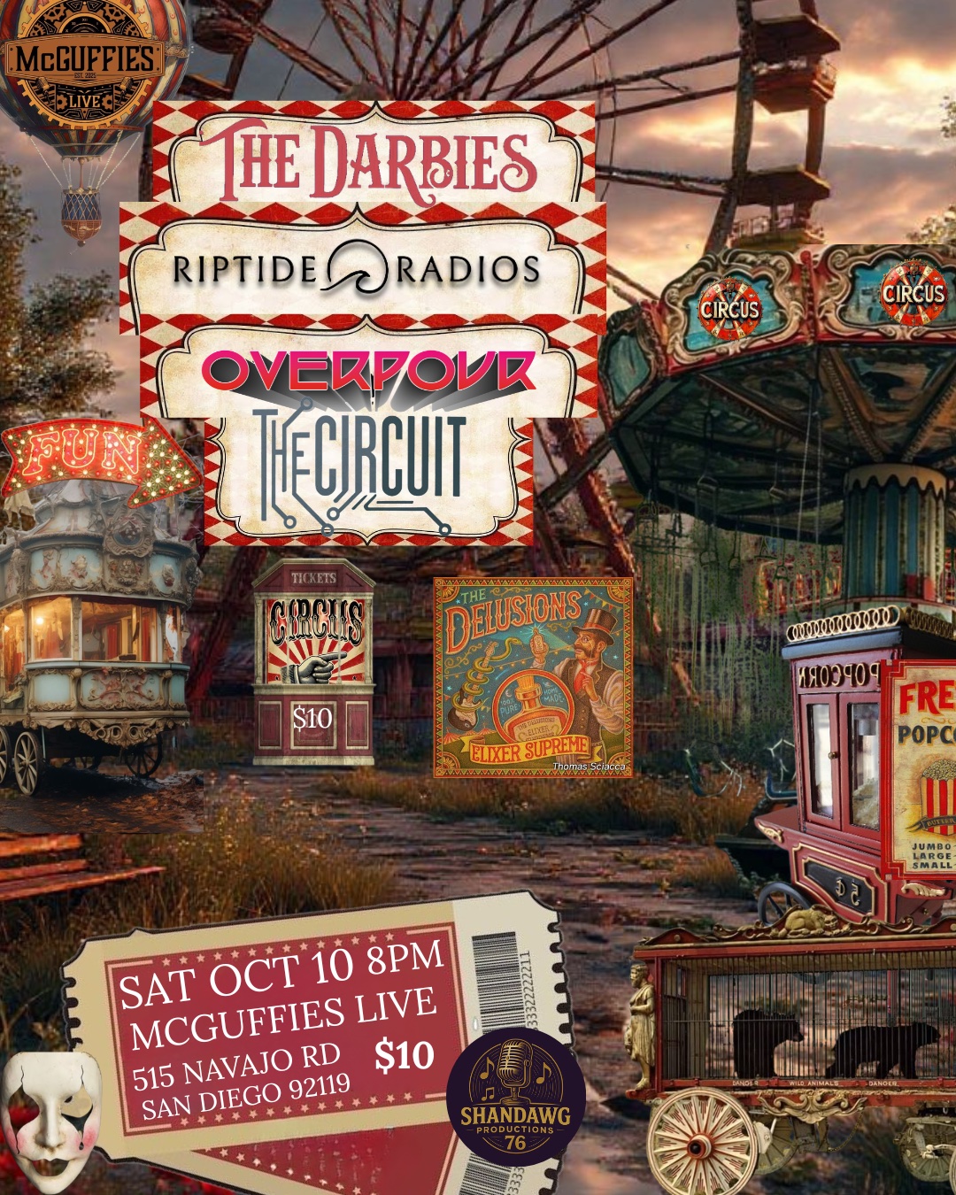 McGuffie's Live October 10 show flyer
